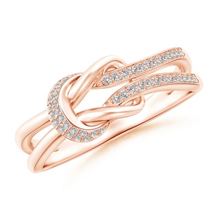 0.9mm IJI1I2 Pavé-Set Diamond Split Infinity Knot Ring in 10K Rose Gold