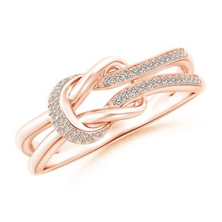 0.9mm KI3 Pavé-Set Diamond Split Infinity Knot Ring in Rose Gold