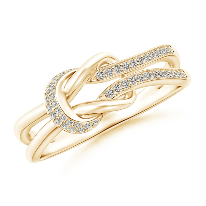 0.9mm KI3 Pavé-Set Diamond Split Infinity Knot Ring in Yellow Gold 