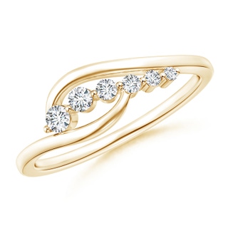 2.4mm GVS2 Diamond Journey Bypass Ring in Yellow Gold