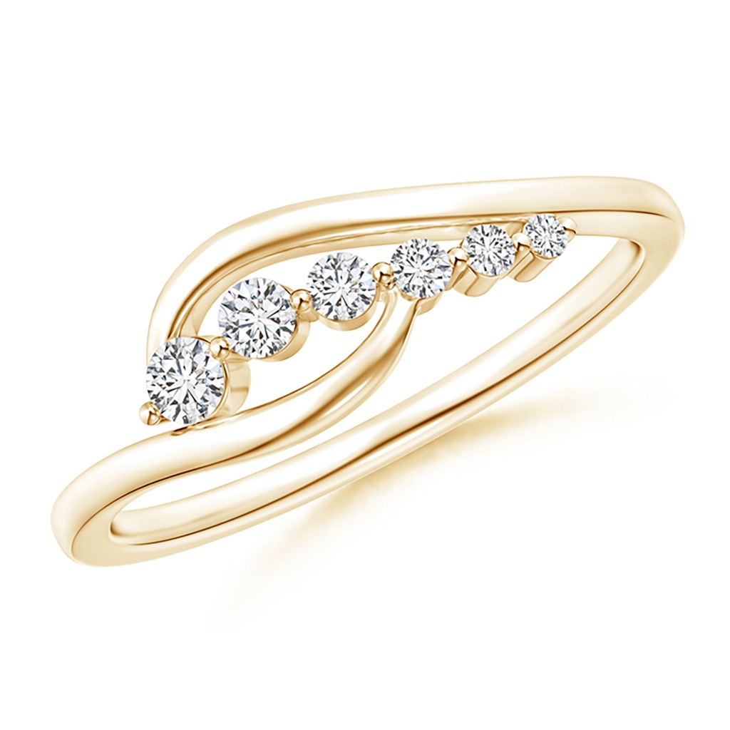2.4mm HSI2 Diamond Journey Bypass Ring in Yellow Gold