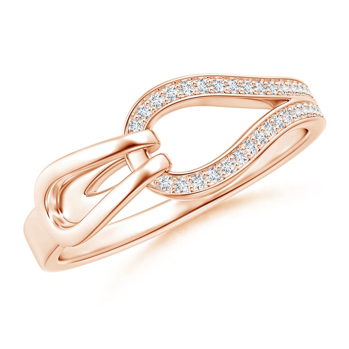 Interlinked Pave-Set Natural Diamond Open Loop Ring