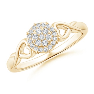 1.35mm GVS2 Diamond Clustre Heart Halo Ring in Yellow Gold