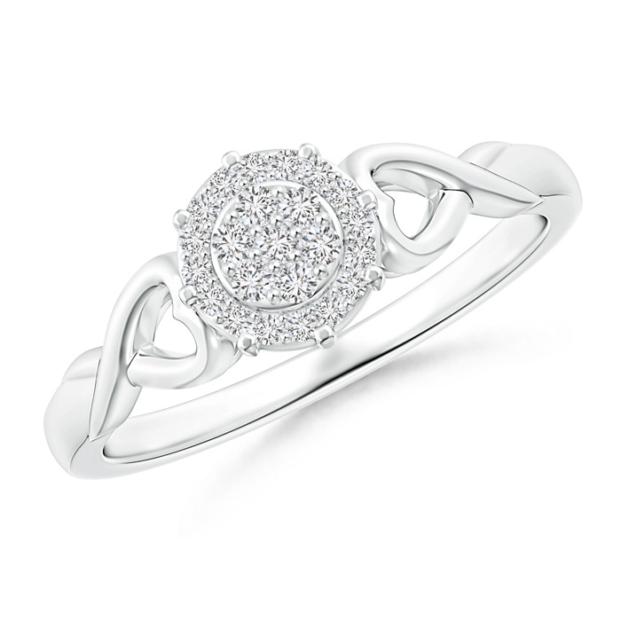 1.35mm HSI2 Diamond Clustre Heart Halo Ring in White Gold 