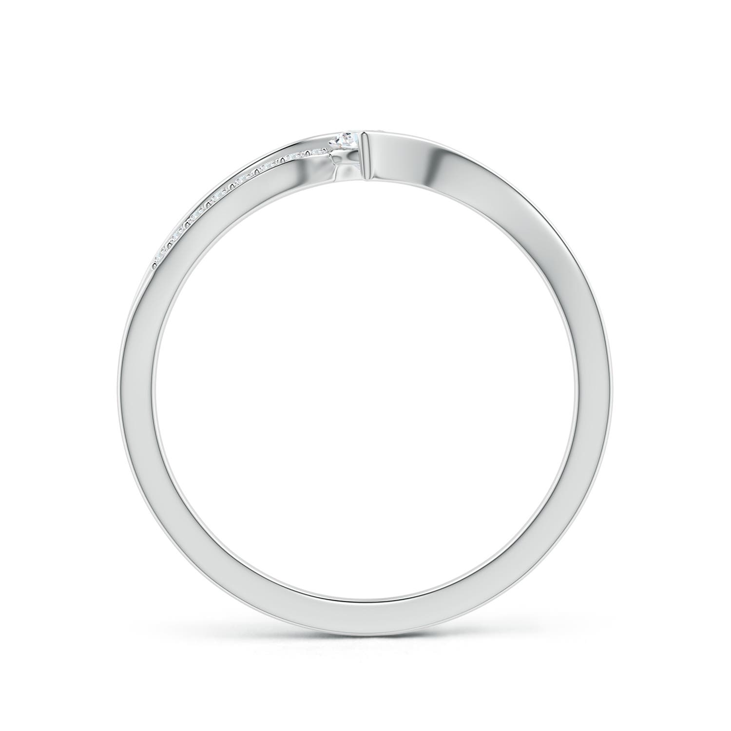 3mm GVS2 Solitaire Diamond Twin Shank Bypass Ring in P950 Platinum