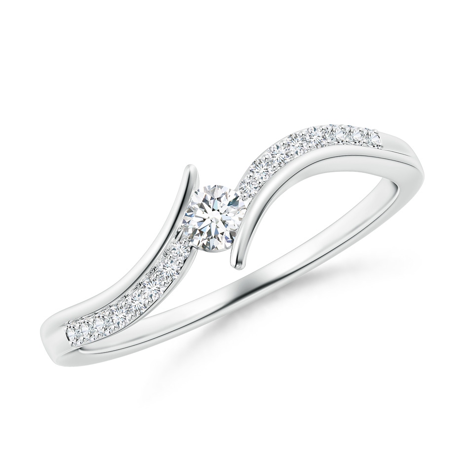 3mm GVS2 Solitaire Diamond Twin Shank Bypass Ring in White Gold 