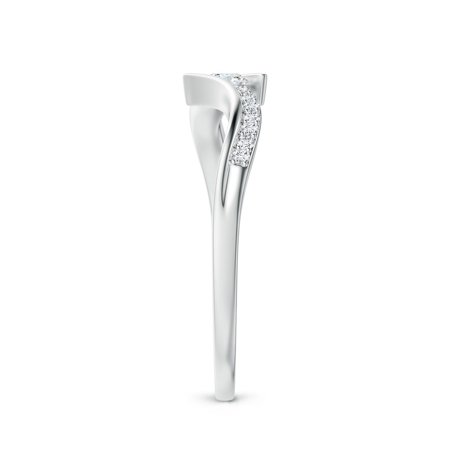 3mm GVS2 Solitaire Diamond Twin Shank Bypass Ring in White Gold side 299