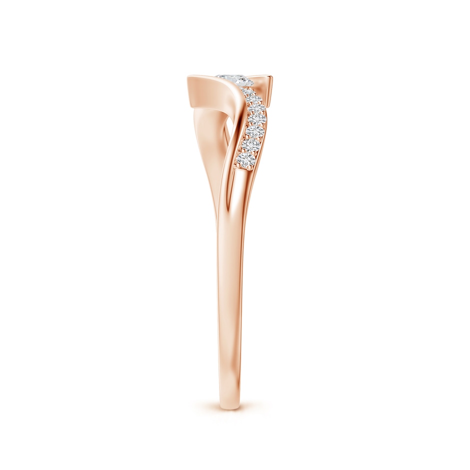 3mm HSI2 Solitaire Diamond Twin Shank Bypass Ring in Rose Gold side 299