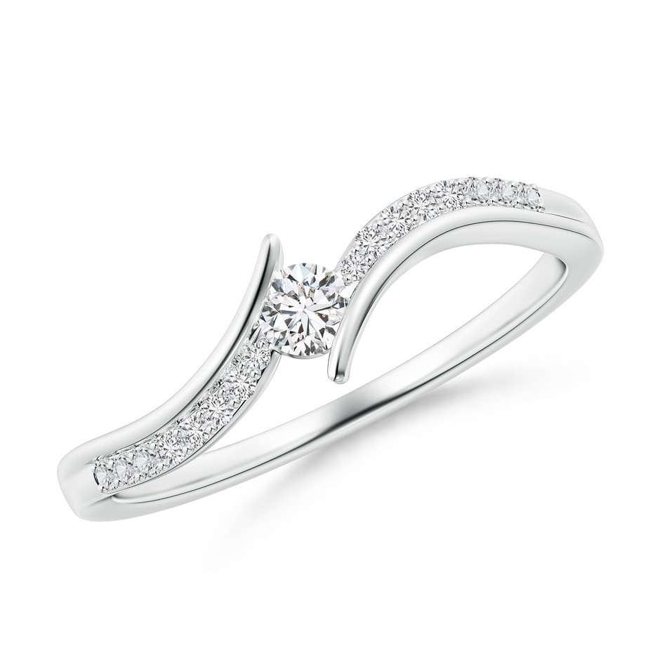 3mm HSI2 Solitaire Diamond Twin Shank Bypass Ring in White Gold 