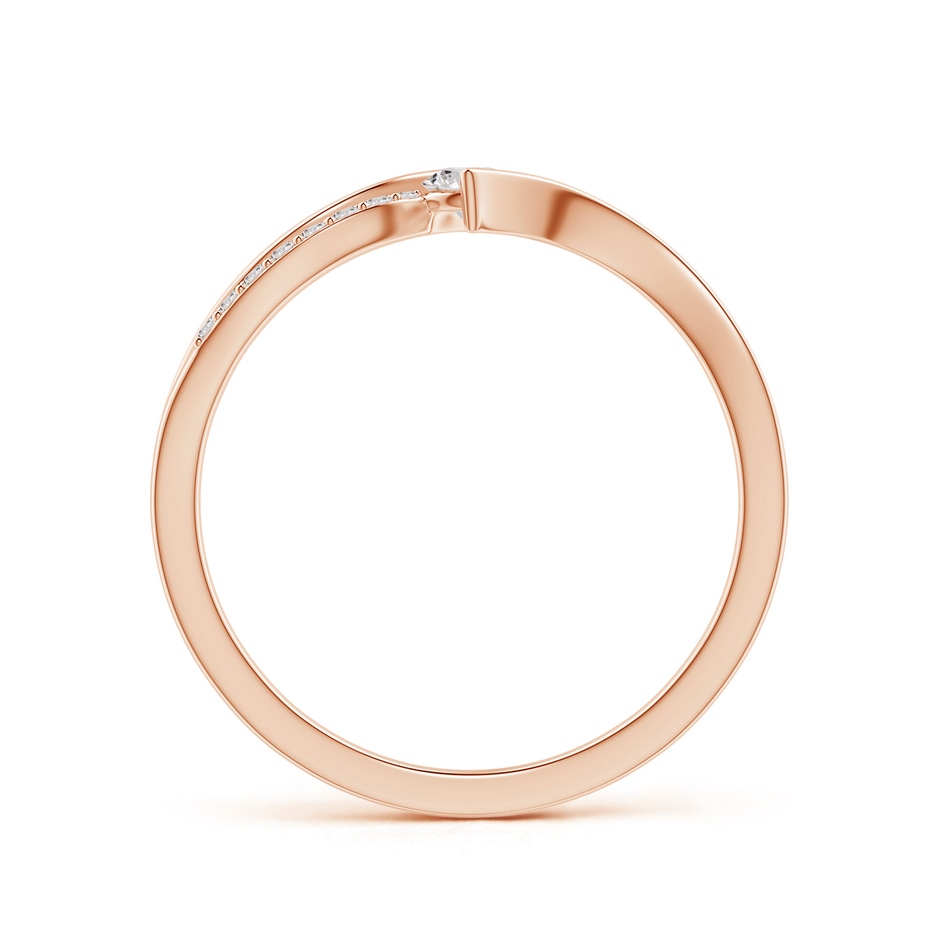 3mm IJI1I2 Solitaire Diamond Twin Shank Bypass Ring in Rose Gold side 199