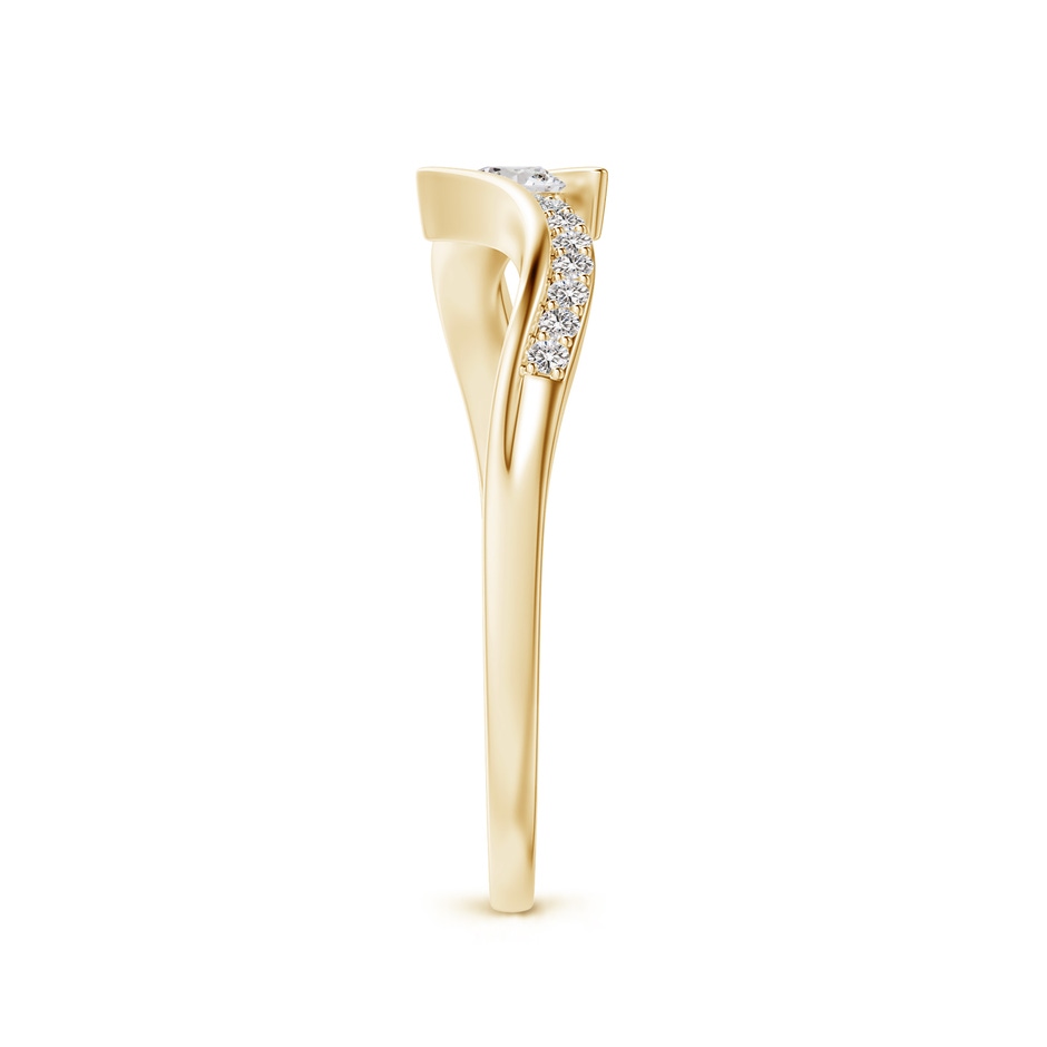 3mm IJI1I2 Solitaire Diamond Twin Shank Bypass Ring in Yellow Gold side 299