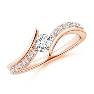 4.3mm GVS2 Solitaire Diamond Twin Shank Bypass Ring in Rose Gold