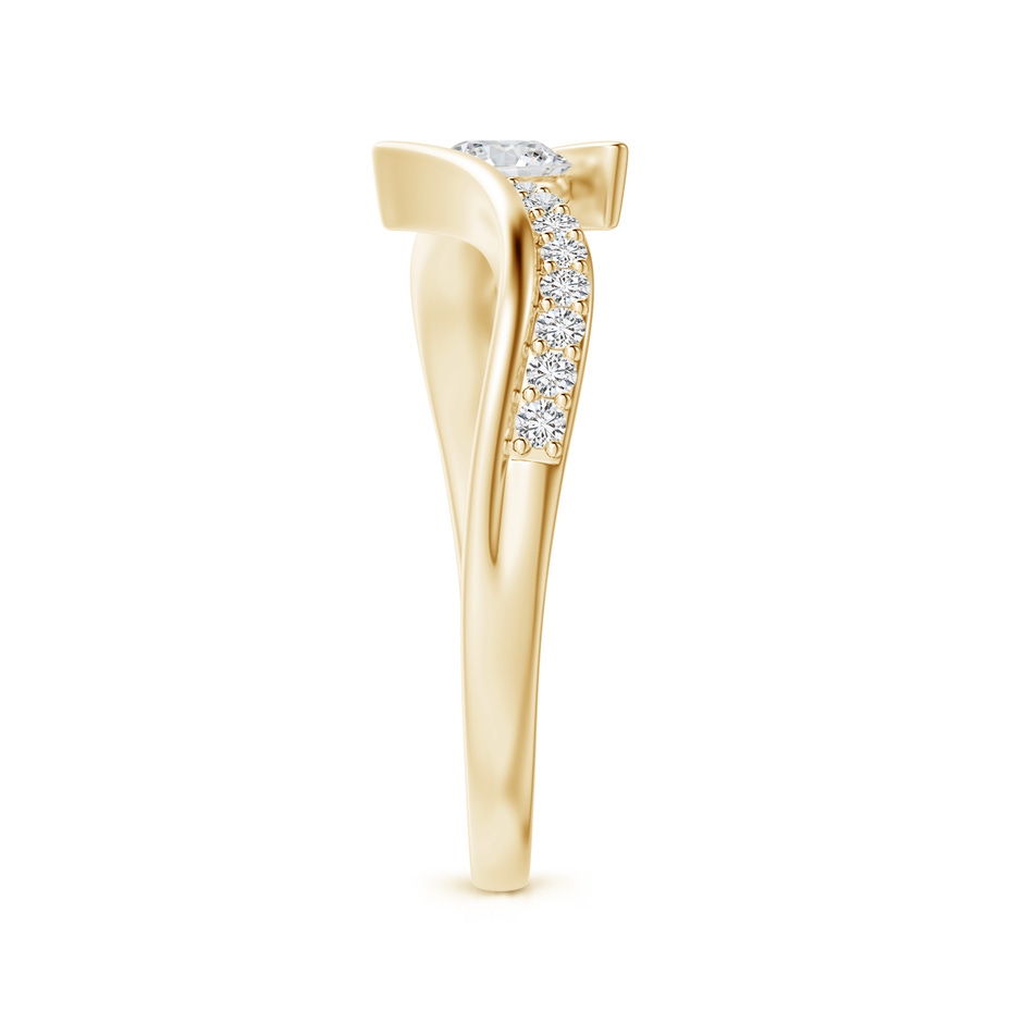 4.3mm HSI2 Solitaire Diamond Twin Shank Bypass Ring in 9K Yellow Gold side 299