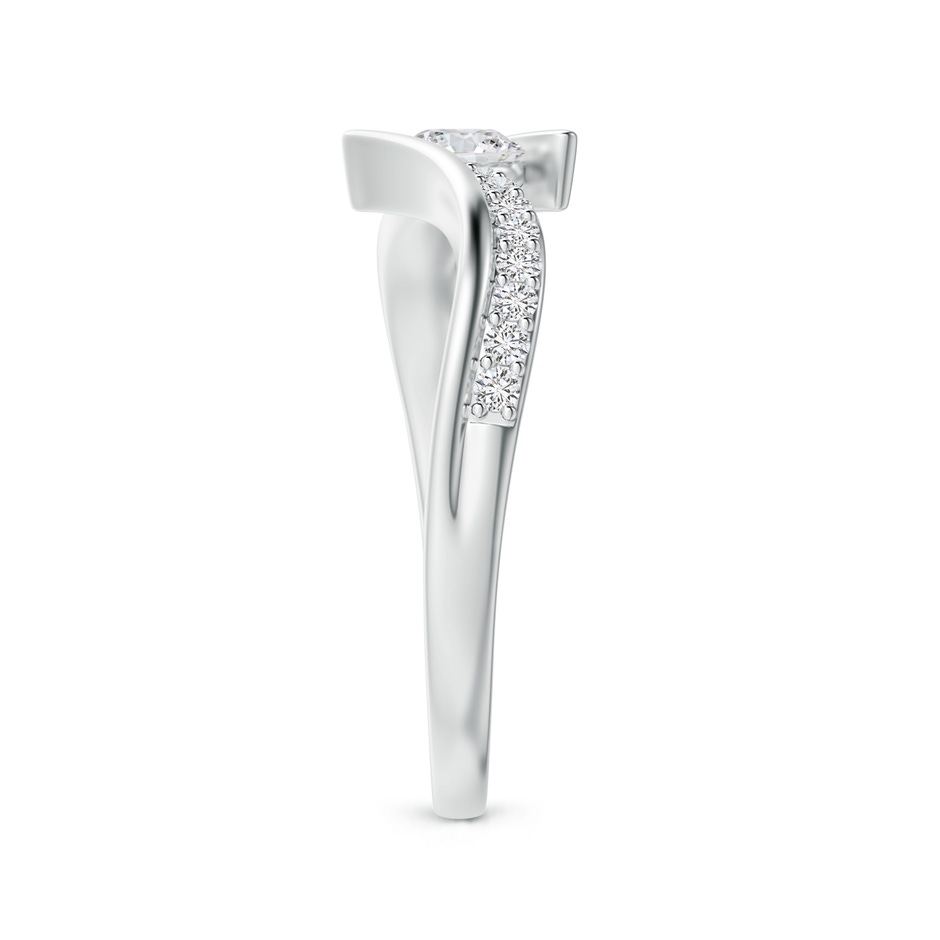 4.3mm HSI2 Solitaire Diamond Twin Shank Bypass Ring in White Gold side 299