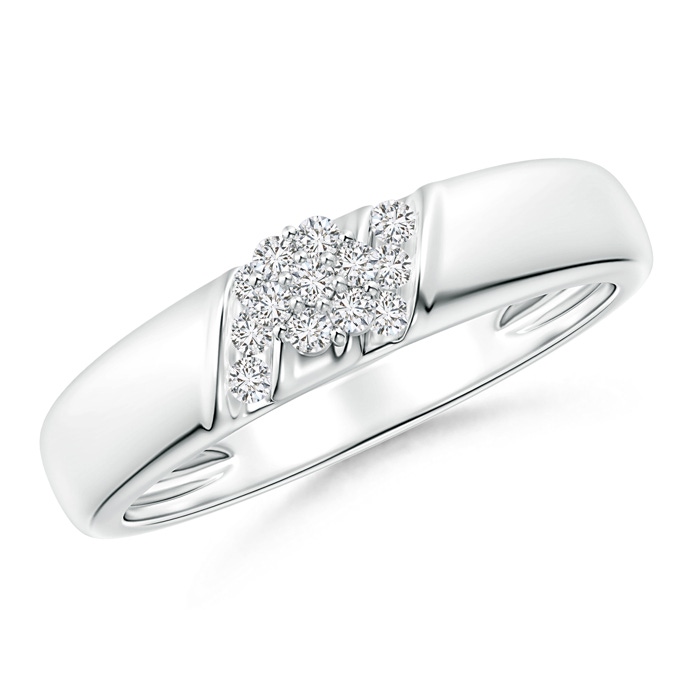 1.4mm HSI2 Diagonal Diamond Clustre Engagement Ring in White Gold 