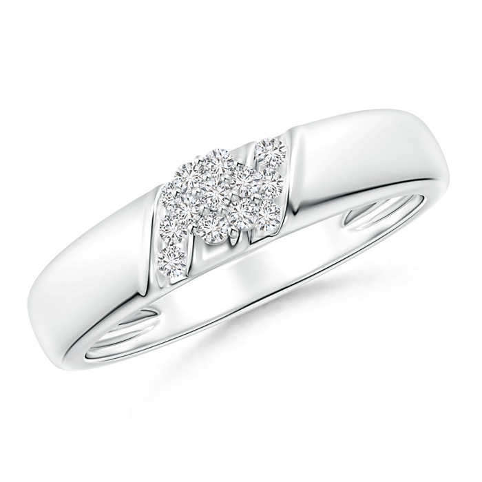 1.4mm HSI2 Diagonal Diamond Clustre Engagement Ring in White Gold