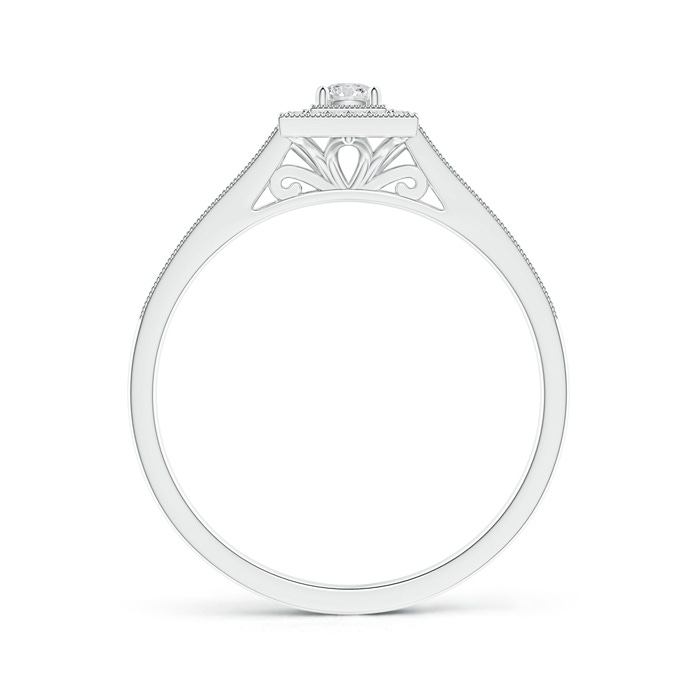 2.9mm HSI2 Milgrain Outlined Diamond Square Halo Engagement Ring in White Gold Product Image