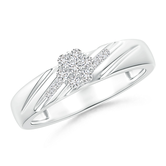 1.8mm HSI2 Prong-Set Diamond Clustre Engagement Ring in White Gold