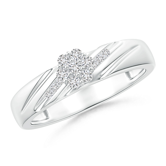 1.8mm HSI2 Prong-Set Diamond Clustre Engagement Ring in White Gold 