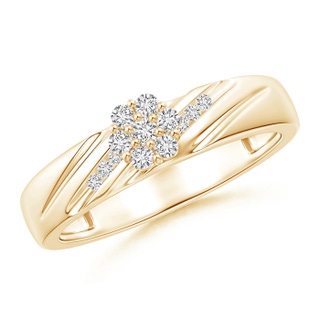 1.8mm HSI2 Prong-Set Diamond Clustre Engagement Ring in Yellow Gold