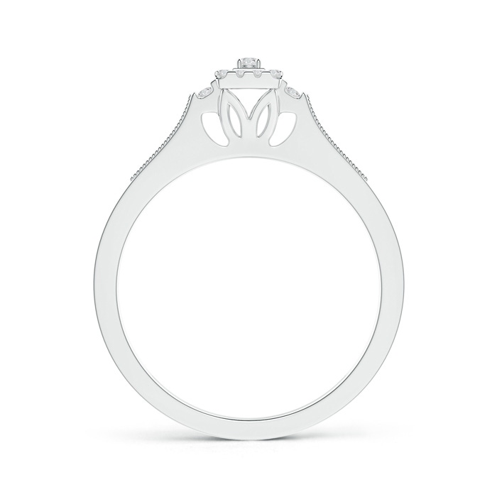 1.6mm HSI2 Milgrain-Edged Diamond Square Halo Engagement Ring in White Gold product image