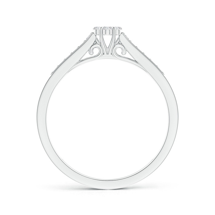 1.5mm HSI2 Milgrain-Edged Pavé Diamond Flower Engagement Ring in White Gold Product Image