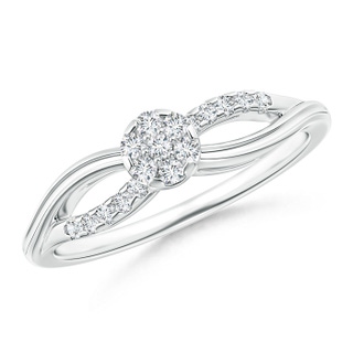 1.5mm GVS2 Diamond Floral Clustre Split Shank Engagement Ring in P950 Platinum