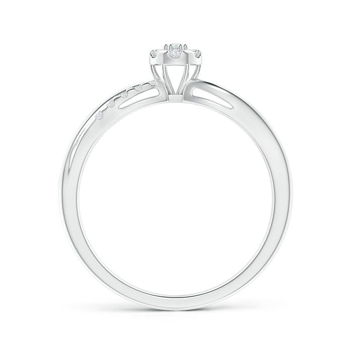 1.5mm GVS2 Diamond Floral Cluster Split Shank Engagement Ring in P950 Platinum