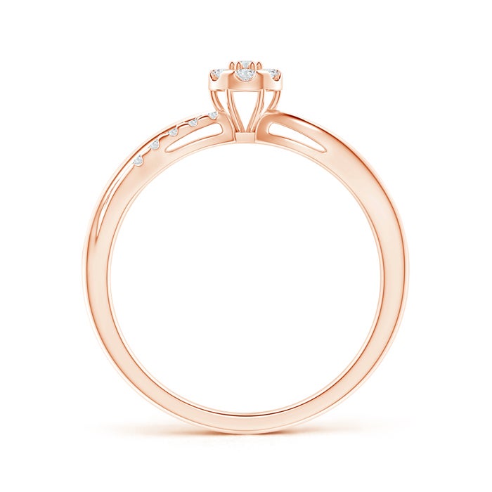 Natural Diamond Floral Clustre Split Shank Engagement Ring