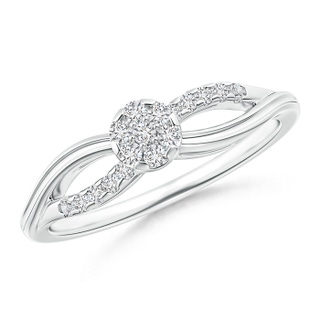 1.5mm HSI2 Diamond Floral Clustre Split Shank Engagement Ring in 9K White Gold