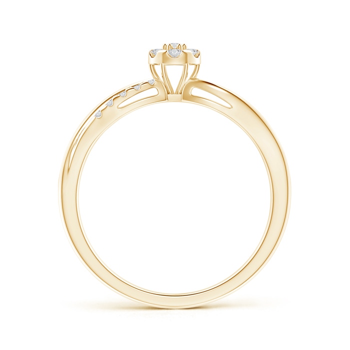 1.5mm HSI2 Diamond Floral Cluster Split Shank Engagement Ring in Yellow Gold product image