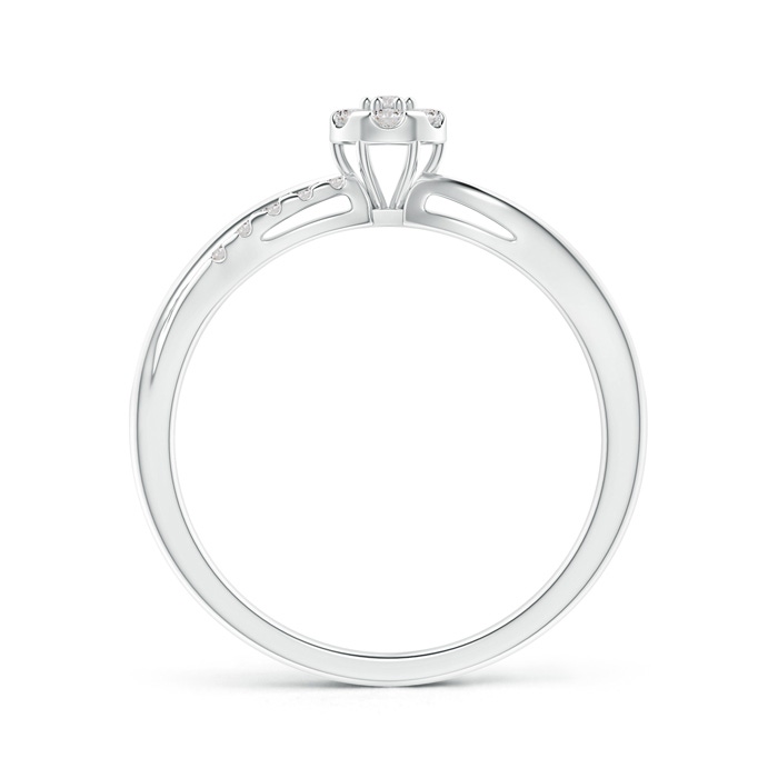 1.5mm IJI1I2 Diamond Floral Cluster Split Shank Engagement Ring in White Gold product image