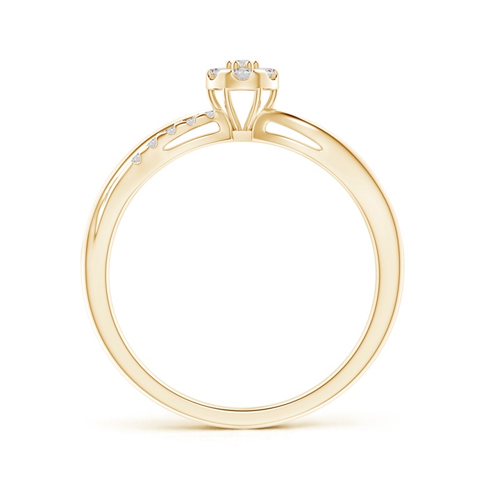 1.5mm IJI1I2 Diamond Floral Cluster Split Shank Engagement Ring in Yellow Gold product image
