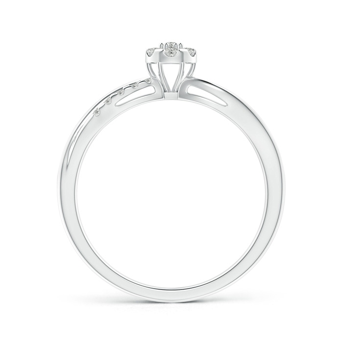 1.5mm KI3 Diamond Floral Cluster Split Shank Engagement Ring in White Gold product image