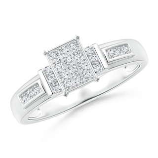 1.25mm GVS2 Channel-Set Bar Diamond Rectangle Clustre Engagement Ring in White Gold