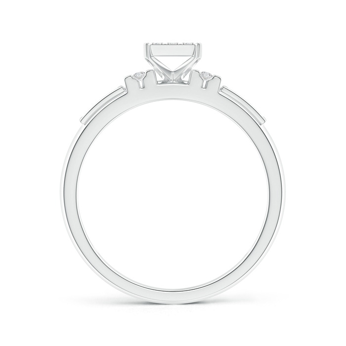 1.25mm HSI2 Channel-Set Bar Diamond Rectangle Clustre Engagement Ring in White Gold product image