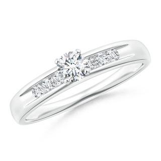 3.9mm GVS2 Classic Prong-Set Diamond Grooved Engagement Ring in White Gold