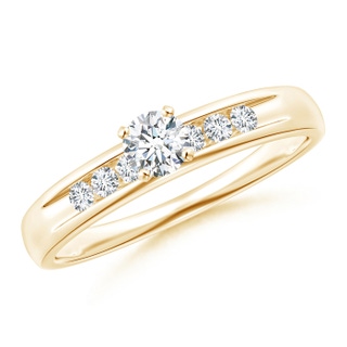 3.9mm GVS2 Classic Prong-Set Diamond Grooved Engagement Ring in Yellow Gold