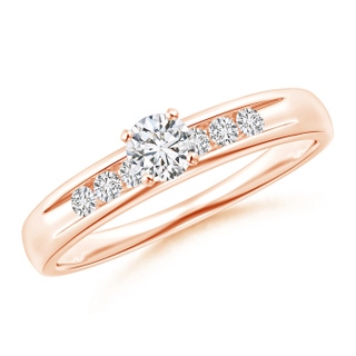 3.9mm HSI2 Classic Prong-Set Diamond Grooved Engagement Ring in Rose Gold