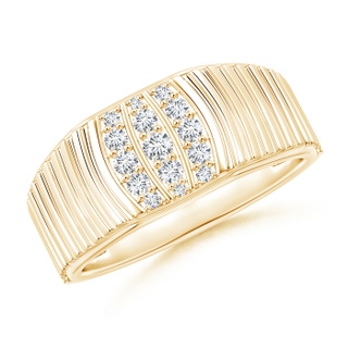 2.3mm GVS2 Triple-Row Diamond Vertical Stripe Ring for Him in Yellow Gold