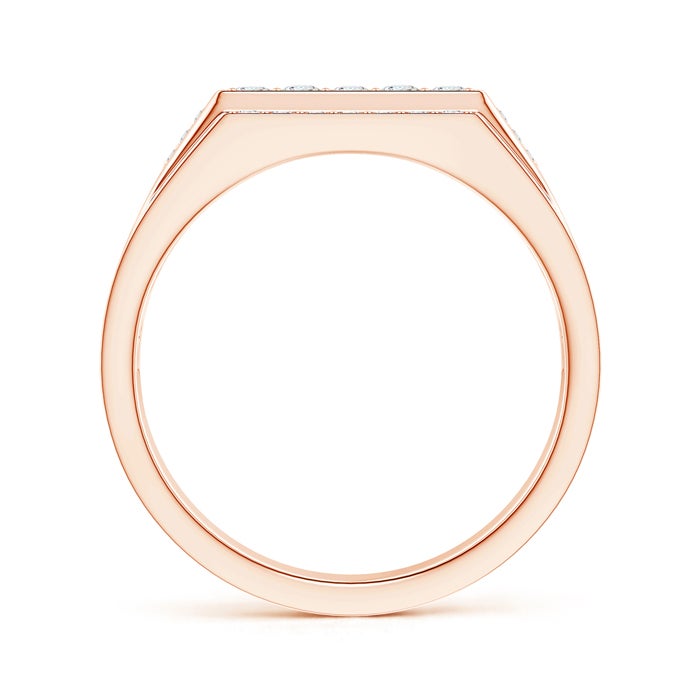 Rectangular Composite Natural Diamond Convex Men's Ring