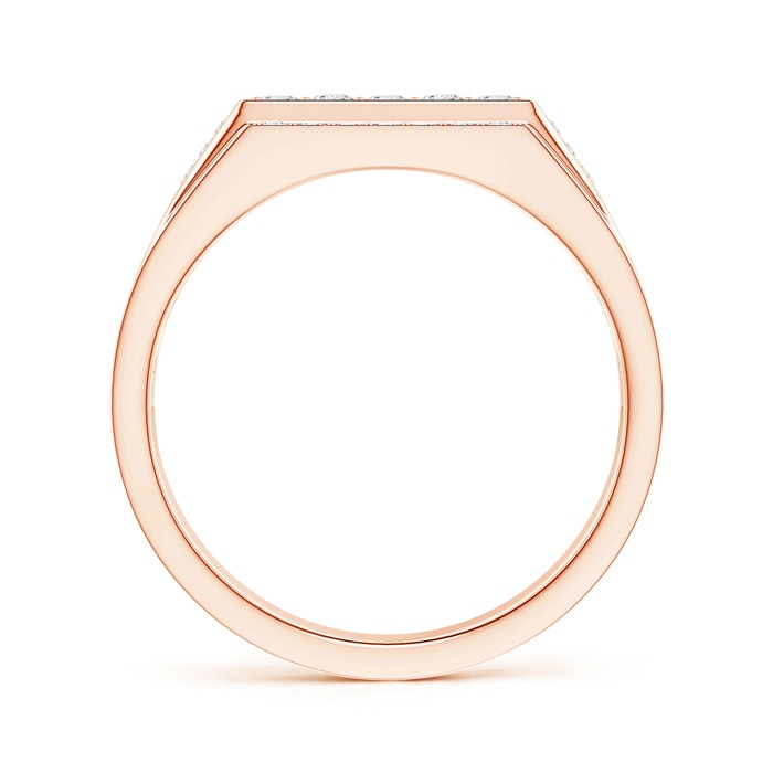 2.3mm GVS2 Rectangular Composite Diamond Convex Men's Ring in Rose Gold product image