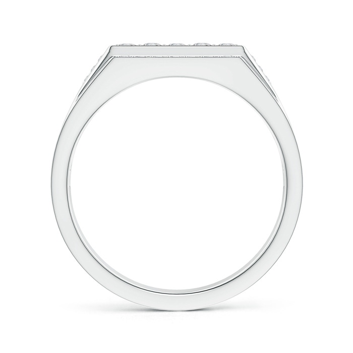 2.3mm HSI2 Rectangular Composite Diamond Convex Men's Ring in 10K White Gold product image