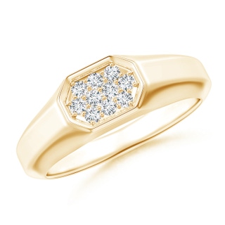 1.9mm GVS2 Octagon Shaped Composite Diamond Men's Dome Ring in Yellow Gold