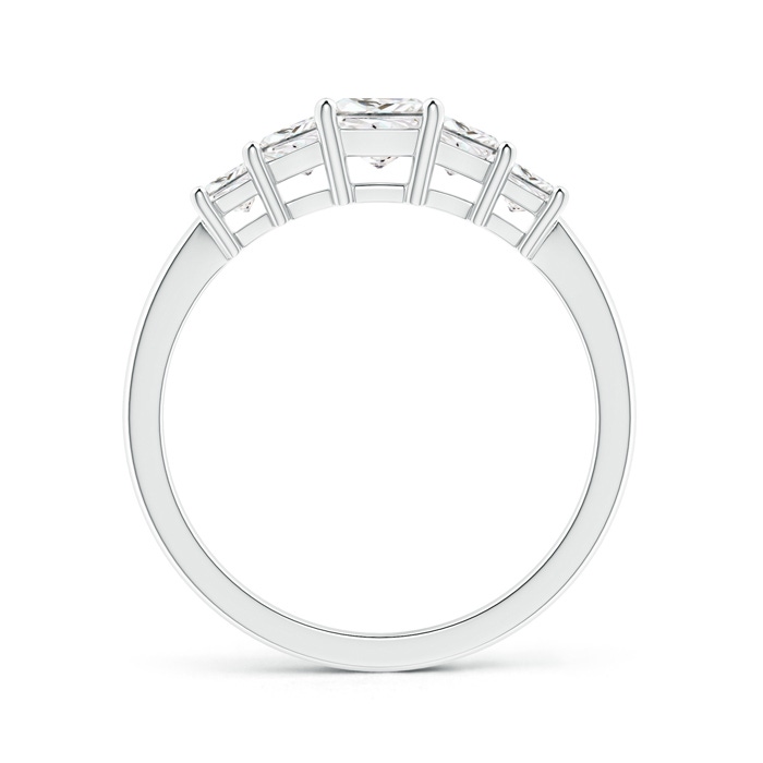 4mm GVS2 Graduated Princess-Cut Diamond Five Stone Wedding Band in P950 Platinum side-1