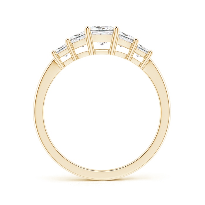 4mm GVS2 Graduated Princess-Cut Diamond Five Stone Wedding Band in Yellow Gold Side-1