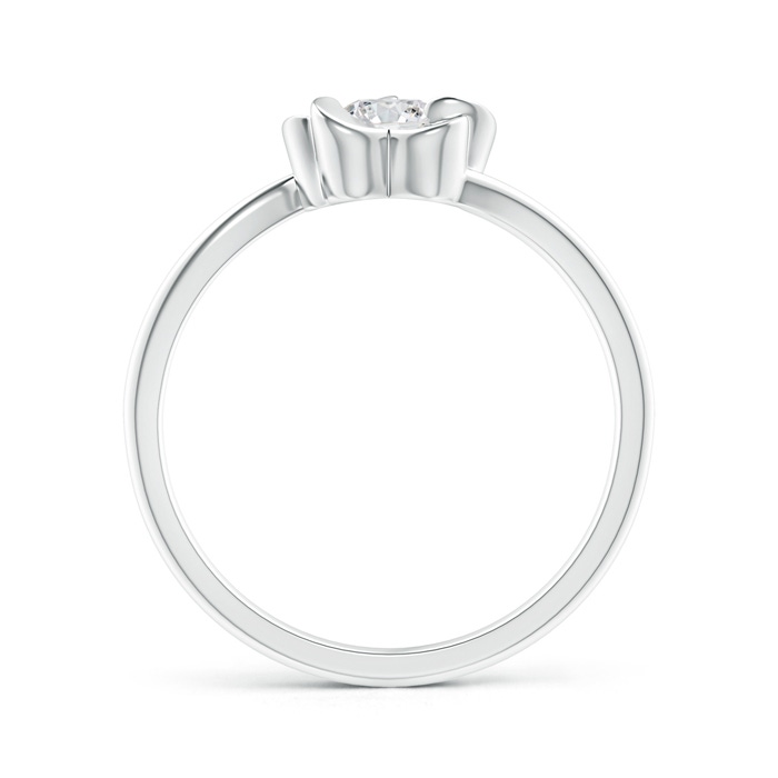 4.4mm HSI2 Solitaire Diamond Clover Bypass Ring in White Gold product image