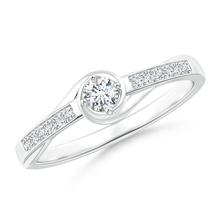 3.2mm GVS2 Interlaced Swirl Diamond Solitaire Promise Ring in P950 Platinum 