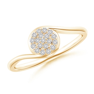 1.2mm HSI2 Round Halo Diamond Clustre Promise Ring in 9K Yellow Gold