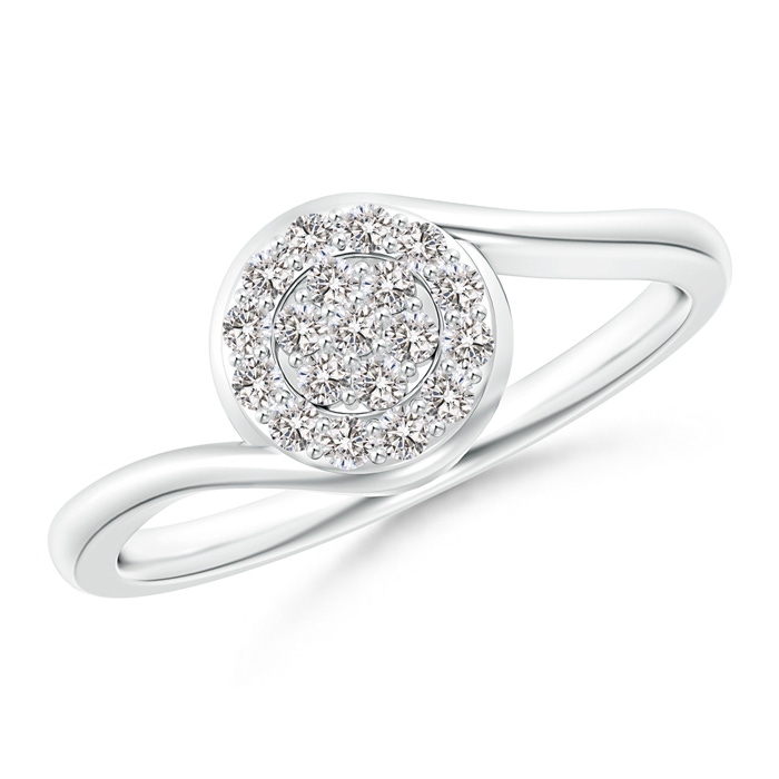 1.4mm IJI1I2 Round Halo Diamond Clustre Promise Ring in White Gold 